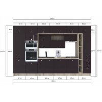 Bucatarie ZONE B 380 FRONT MDF K002 / decor 244